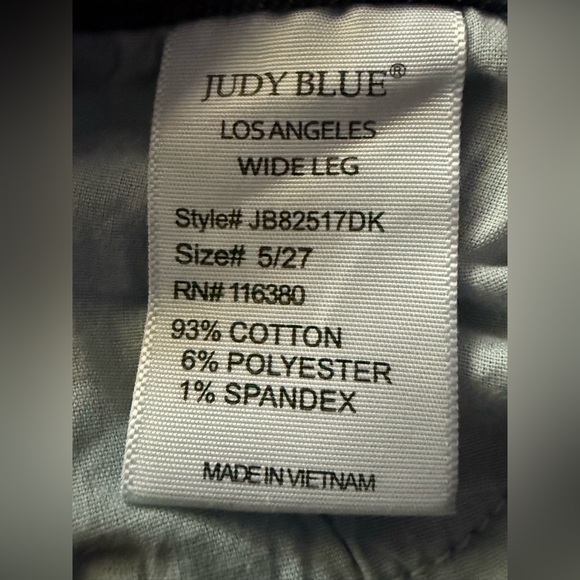 Judy Blue Wide‎ Leg Crop Jeans- JB82517DK Size 5/27 - Picture 7 of 7